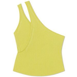 Jonathan Simkhai NWT Lemoncello Ribbed Single Shoulder Jenni Tank Size L